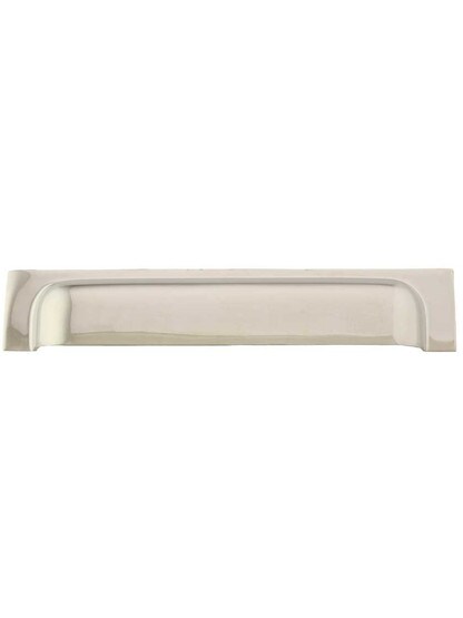 Rectangular Cast-Brass Bin Pull - 6 inch or 7 inch Center-to-Center in Polished Nickel.